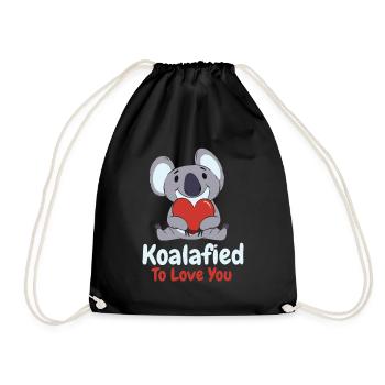 Valentine's Day Koala Love Wildlife Koala Lover - Drawstring Bag - black - Front