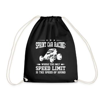 Sprint Car Dirt Track Racing - Turnbeutel - Schwarz - Vorne