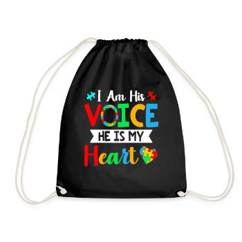 I'm his voice Mom Dad - Turnbeutel - Schwarz - Vorne