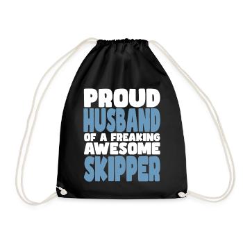 Fière épouse d’un sacré bon skipper - Sac de sport léger - noir - Devant