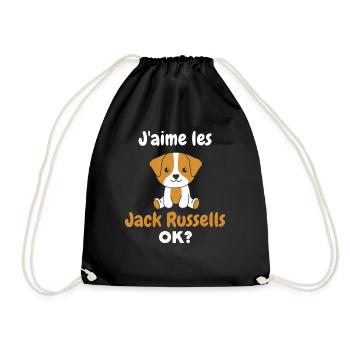 Ich mag Jack Russells ok? Süßer Jack Russell - Turnbeutel - Schwarz - Vorne