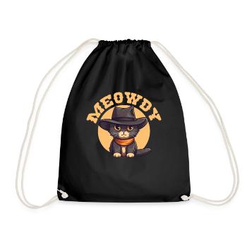 Meowdy Howdy Katze Cowboyhut süße Katzen - Turnbeutel - Schwarz - Vorne