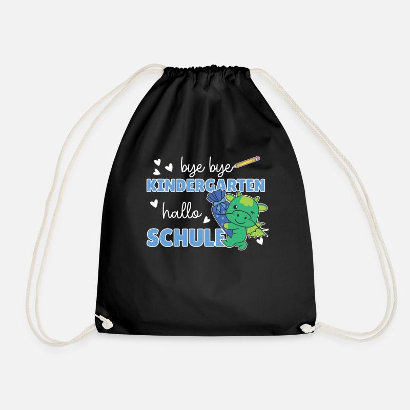 bye bye Kindergarten hallo Schule Drache - Turnbeutel - Schwarz