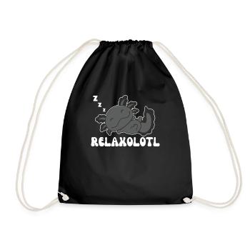 Relaxolotl Axolotl lovers sweet animals relax - Drawstring Bag - black - Front