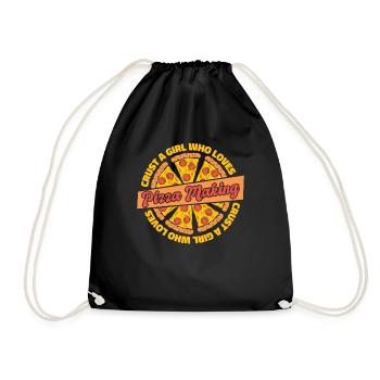 Croûte Une fille qui aime faire de la pizza - Sac de sport léger - noir - Devant
