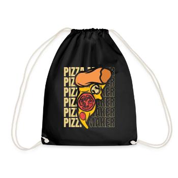 pizza maker pizza oven pizza pizza tray pizza maker - Drawstring Bag - black - Front