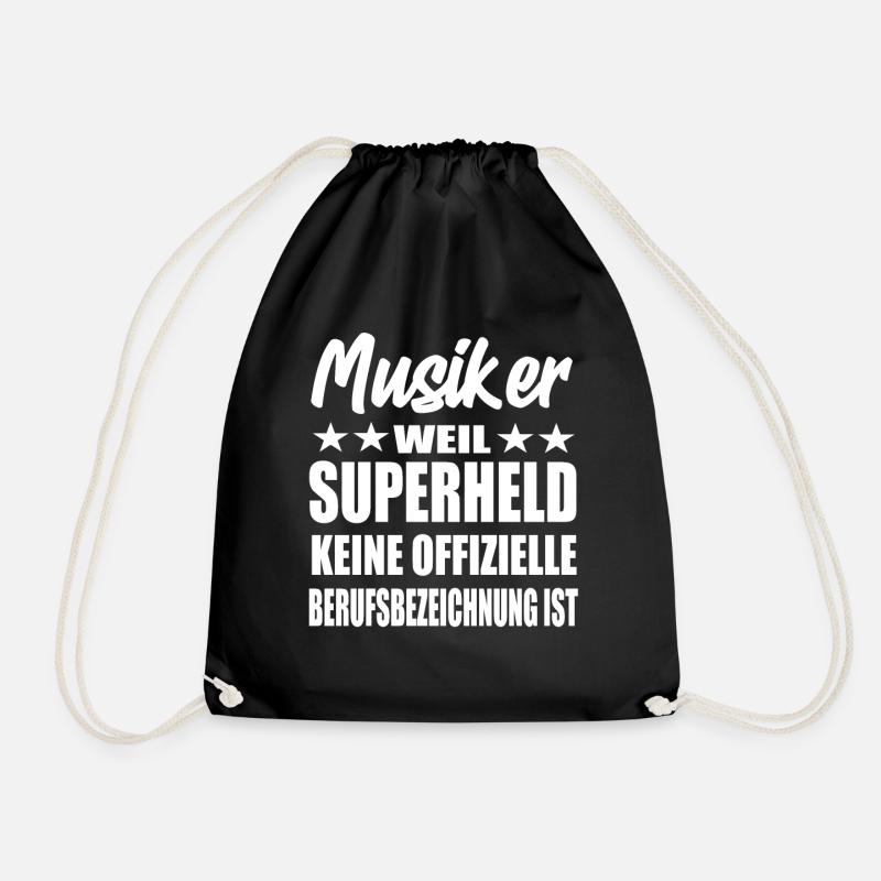 Musiker Superheld Spruch - Turnbeutel - Schwarz