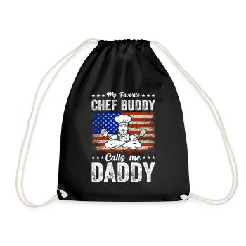 My Favorite Chef Buddy Calls Me Daddy Food Cooking - Drawstring Bag - black - Front