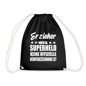 Erzieher Superheld Spruch - Turnbeutel - Schwarz - Vorne