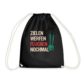 Dart Darts Dartspieler Dartsport - Turnbeutel - Schwarz - Vorne