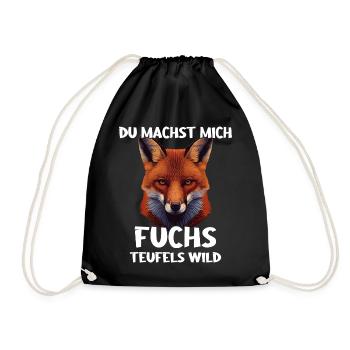 Fuchs Füchse Wildtier Waldtier Rotfuchs - Turnbeutel - Schwarz - Vorne