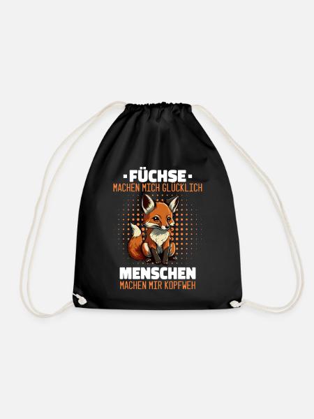 Fuchs Füchse Wildtier Waldtier Rotfuchs - Turnbeutel - Schwarz