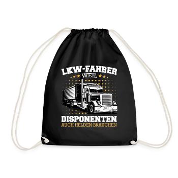 LKW Fahrer Fernfahrer Lastkraftwagenfahrer - Turnbeutel - Schwarz - Vorne