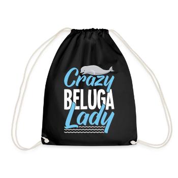 Beluga Whale Beluga Whale Whale Watching Dolphin Dolphin - Drawstring Bag - black - Front