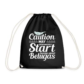 Beluga Whale Beluga Whale Whale Watching Dolphin Dolphin - Drawstring Bag - black - Front