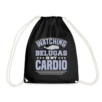 Beluga Whale Beluga Whale Whale Watching Dolphin Dolphin - Drawstring Bag - black - Front