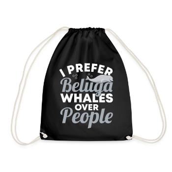 Beluga Whale Beluga Whale Whale Watching Dolphin Dolphin - Drawstring Bag - black - Front