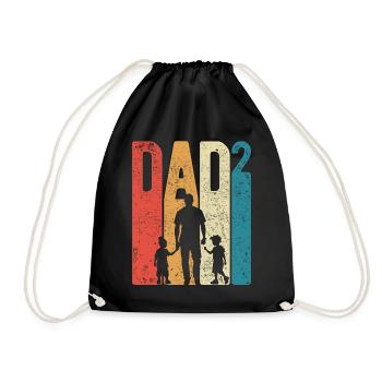 Dad High 2 Dad High 2 Kids Two Sons Retro - Drawstring Bag - black - Front