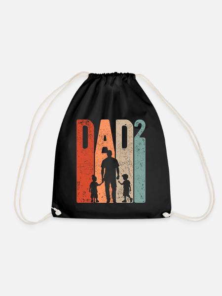 Dad Hoch 2 Papa Hoch 2 Kinder Zwei Jungen Retro - Turnbeutel - Schwarz