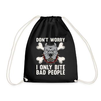 Animal Trainer Don't Worry I Only Bite Dog Trainer - Drawstring Bag - black - Front