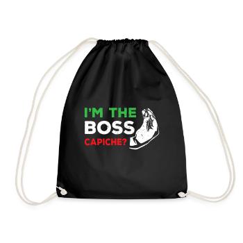 Je suis le patron italien Nonna Nonno Capiche Humour - Sac de sport léger - noir - Devant