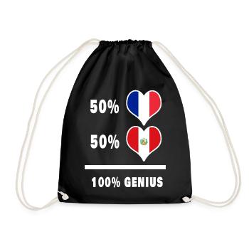 Pérou et France 100% génial Drapeaux - Sac de sport léger - noir - Devant