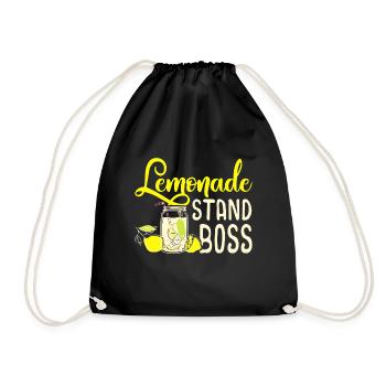 Lemonade Stand Boss Funny Lemon Juice Business - Drawstring Bag - black - Front
