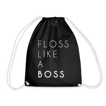 Floss Like a Boss Funny Dentist Teeth Dental - Drawstring Bag - black - Front