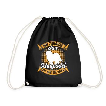 Ohne Schafpudel nur ein Haus Hütepudel - Turnbeutel - Schwarz - Vorne