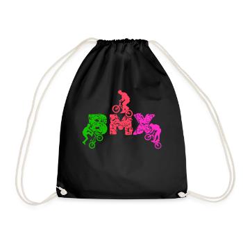 Tenue de vélo vintage, vélo urbain freestyle BMX - Sac de sport léger - noir - Devant