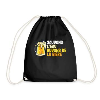 Buvons de la Bière - Humour Alcool Cadeau Apéro - Sac de sport léger - noir - Devant