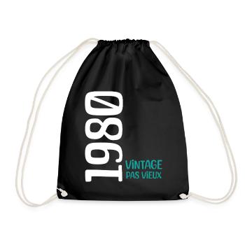 Anniversaire 1980 vintage 1980 - Sac de sport léger - noir - Devant