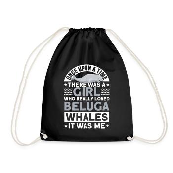 Beluga Whale Beluga Whale Whale Watching Dolphin Dolphin - Drawstring Bag - black - Front