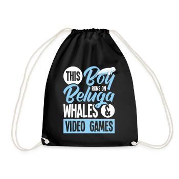 Beluga Whale Beluga Whale Whale Watching Gaming Dolphin - Drawstring Bag - black - Front