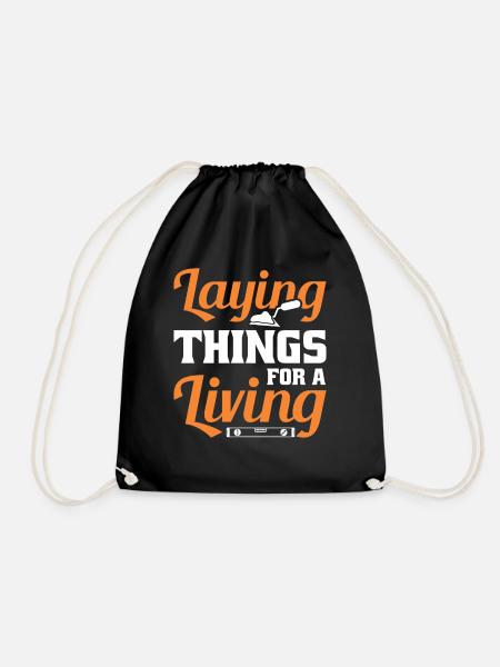 Flooring Flooring Installer Tiler Flooring - Drawstring Bag - black