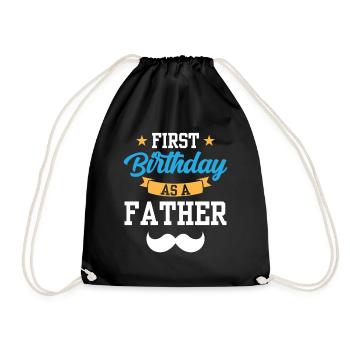 Erster Geburtstag Als Vater Papi Papa Party - Turnbeutel - Schwarz - Vorne