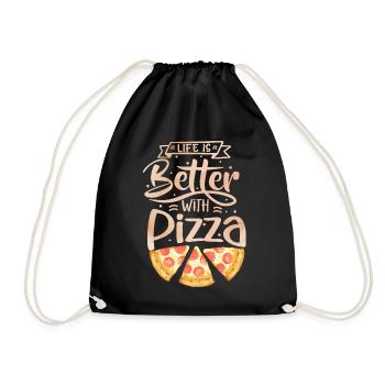 Pizza Dicton, la vie est meilleure pizzeria italienne - Sac de sport léger - noir - Devant