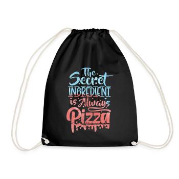 Pizza Dicton, Pizzeria, Pizza italienne, Typographie - Sac de sport léger - noir - Devant