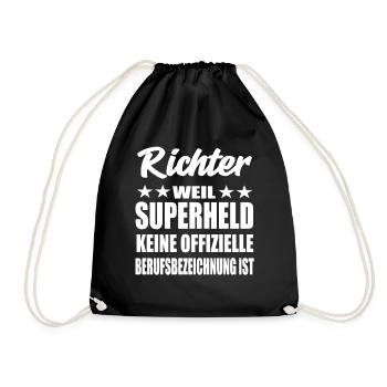 Richter Superheld Spruch - Turnbeutel - Schwarz - Vorne