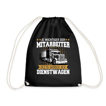 LKW Fahrer Fernfahrer Lastkraftwagenfahrer - Turnbeutel - Schwarz - Vorne