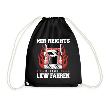 LKW Fahrer Fernfahrer Lastkraftwagenfahrer - Turnbeutel - Schwarz - Vorne