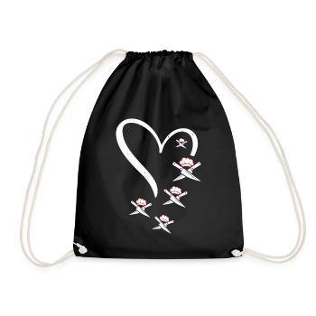 Couteaux croisés Couteaux de cuisson dans un cœur Chef cuisinier - Sac de sport léger - noir - Devant