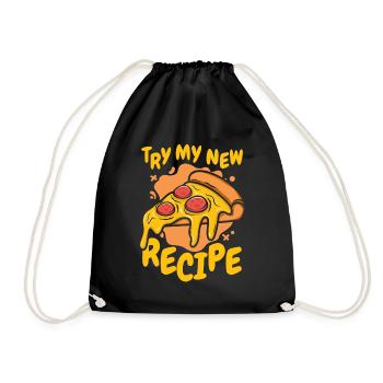Try My New Recipe Pizza Pizza Tray Pizza Oven - Drawstring Bag - black - Front