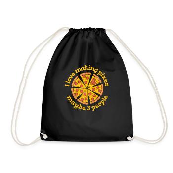 I Love Making Pizza And Maybe 3 People Pizza Oven - Drawstring Bag - black - Front