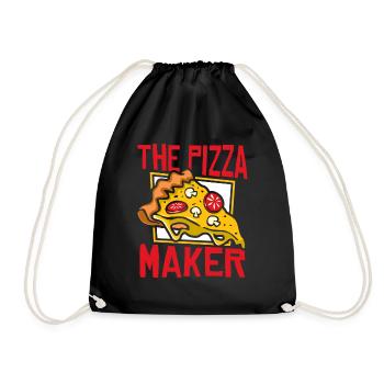 The Pizza Maker Pizza Pizza Tray Pizza Oven - Drawstring Bag - black - Front