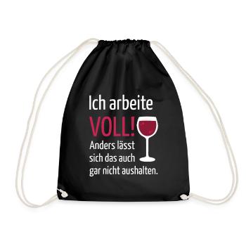 Ich arbeite voll anders ist es nicht auszuhalten - Turnbeutel - Schwarz - Vorne