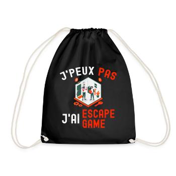 J'Peux Pas J'ai Escape Game Cadeau Room Humour - Sac de sport léger - noir - Devant