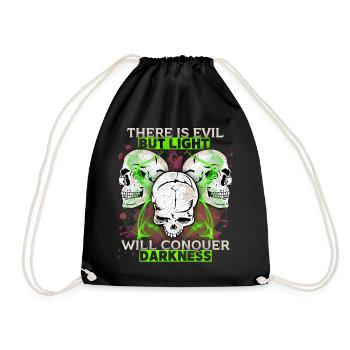 Comic Totenkopf Skull Motivation Spruch - Turnbeutel - Schwarz - Vorne