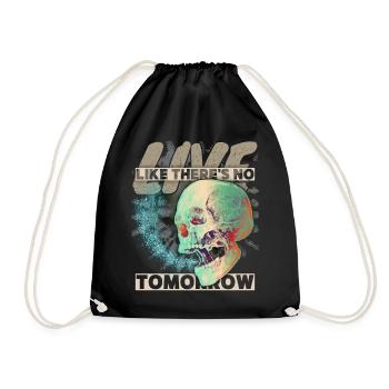 Vintage Totenkopf Memento-Mori grunge-Schädel - Turnbeutel - Schwarz - Vorne