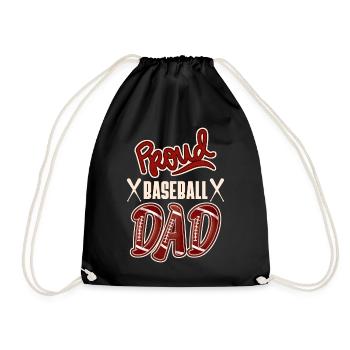 Proud Baseball-Dad, American Baseball Design - Turnbeutel - Schwarz - Vorne